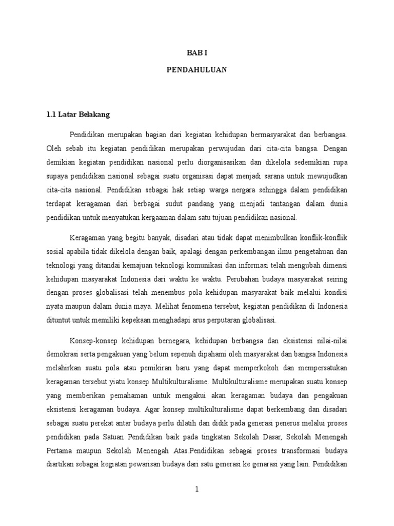 MAKALAH implementasi pendidikan Multikultural