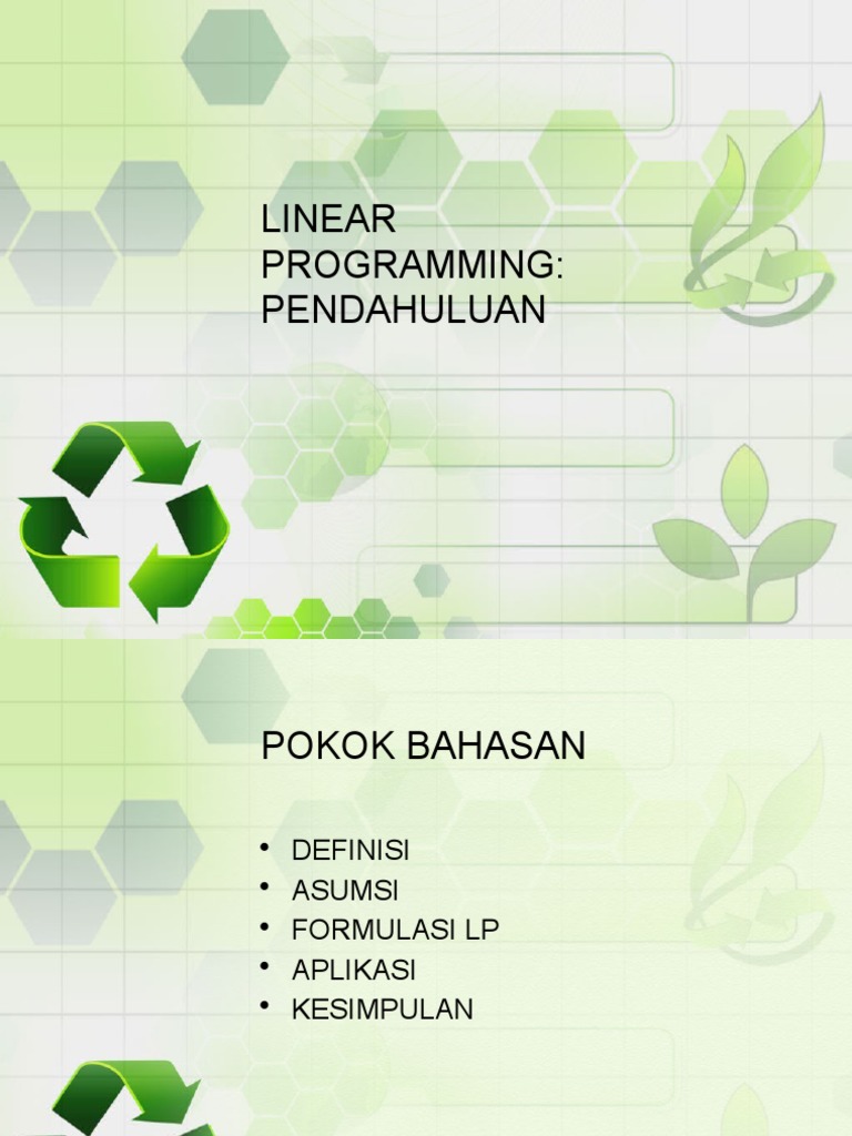 Pengenalan dan Aplikasi Pemrograman Linear | PDF | Bisnis | Teknologi ...