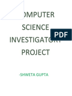 Computer Science Investigatory Project Class 11/12