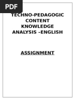 Techno-Pedagogic Content Knowledge Analysis - English