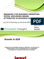 Brand Attributes in Business To Business Marketing