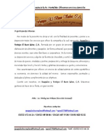 Carta de Presentación Pasapalos y Festejos El Buen Sabor, C.A.