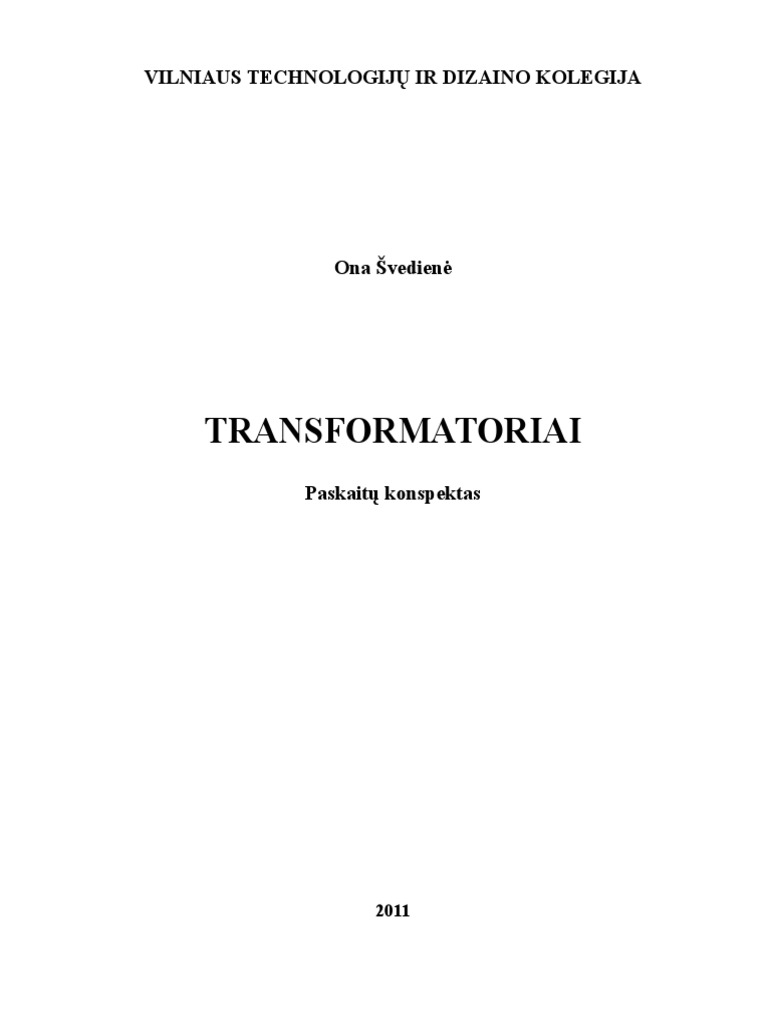 Transformatoriai | PDF