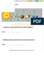Exploring The Universe Worksheets - Solar System Answer The Questions 5 - Turtle Diary