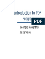 Introduction To PDF Programming: Leonard Rosenthol Lazerware