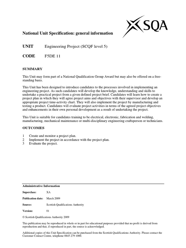 National Unit Specification | PDF | Educational Assessment | Project ...