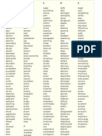 A List of Common Adjectives