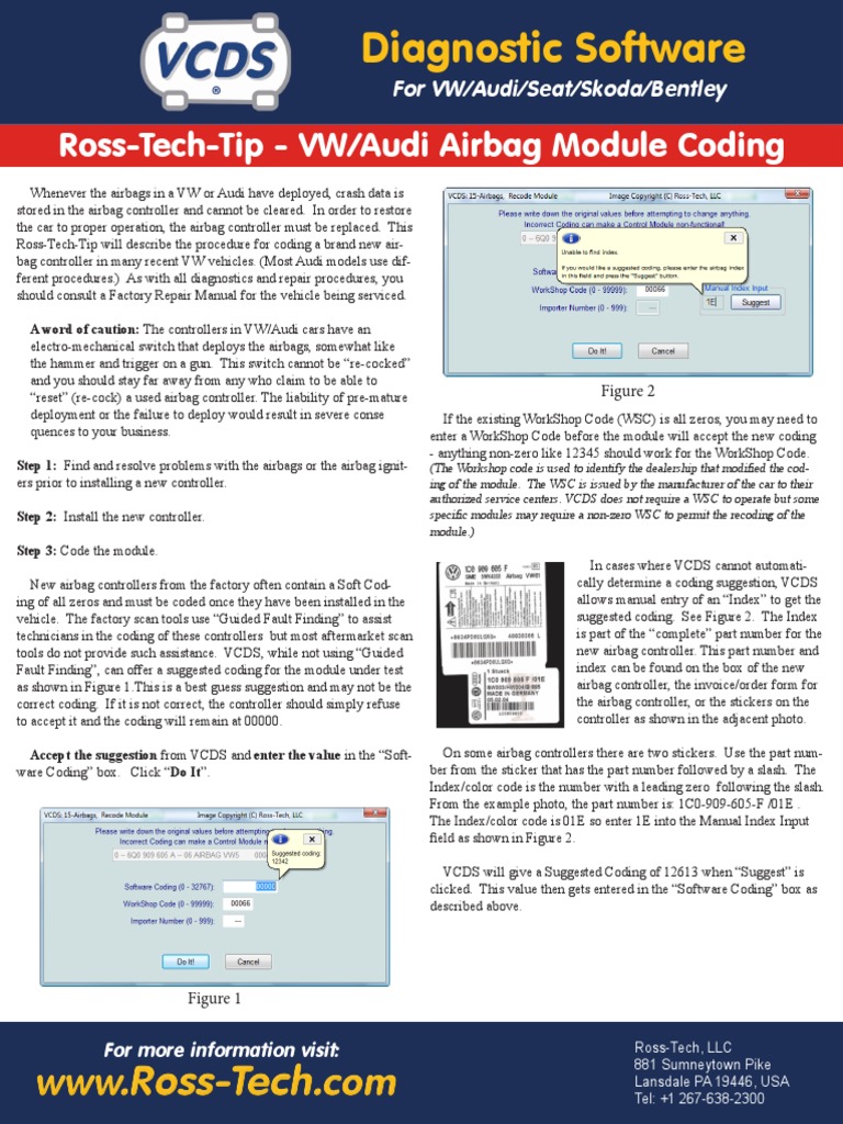 RossTech RossTechTip VW/Audi Airbag Module Coding Download Free