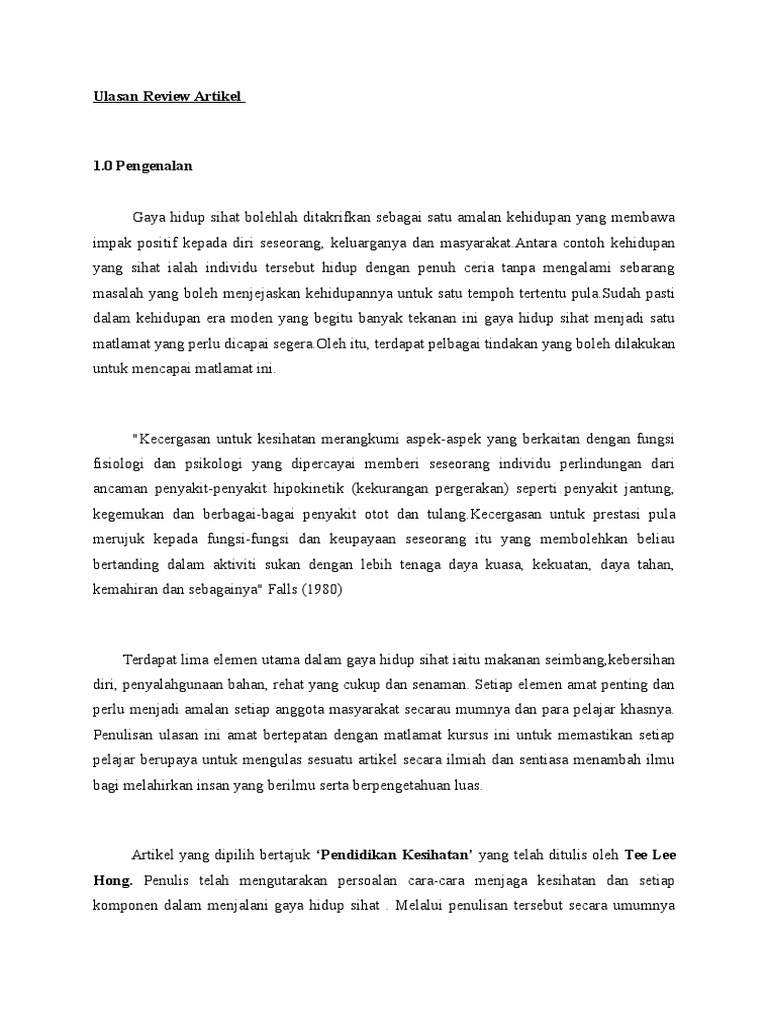 Ulasan Review Artikel