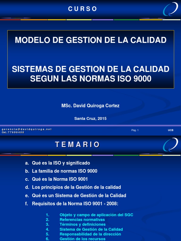 Modelo de Calidad según ISO 9000 | PDF | Gestión de la calidad ...