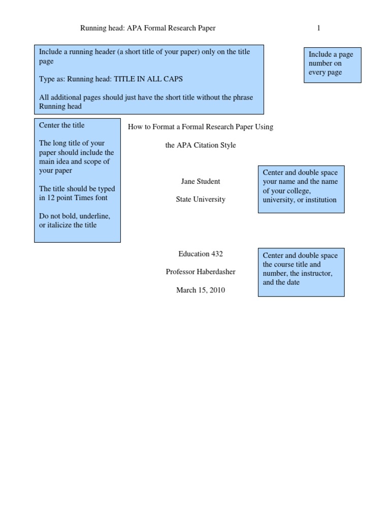Formal Research Paper Apa Format