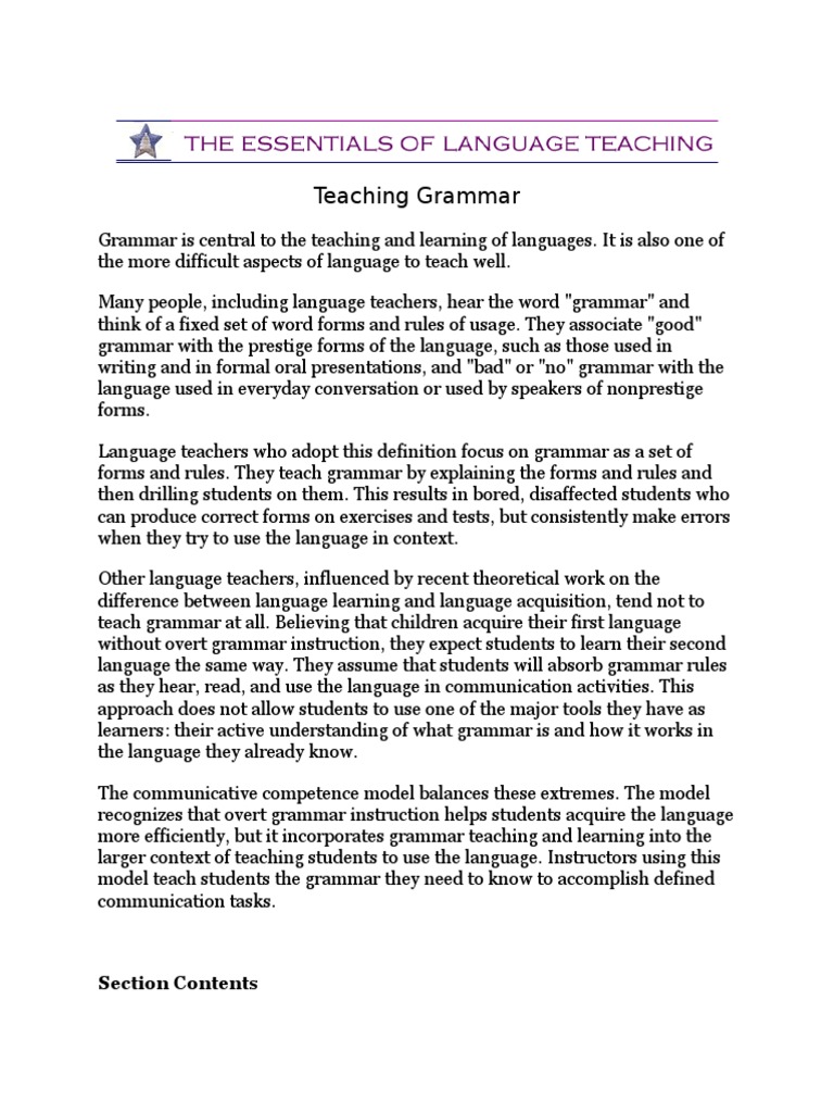 Effective Grammar Teaching Strategies | PDF | Language Arts & Discipline
