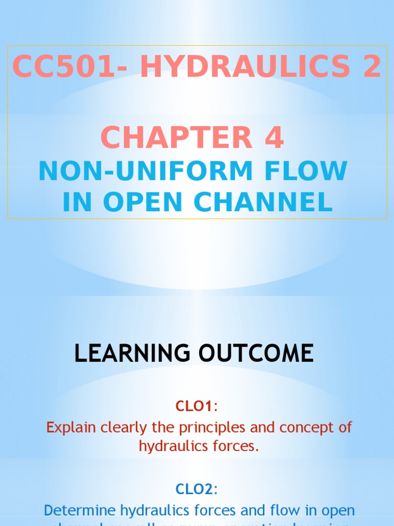Non-Uniform Flow in Open Channels | PDF | Soft Matter | Mechanics