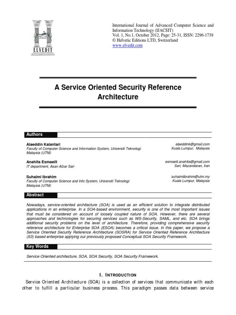 A Service Oriented Security Reference Architecture | PDF | Service ...