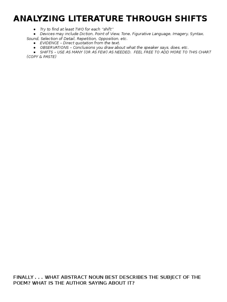 Analyzing Shifts in Poetry | PDF | Poetry