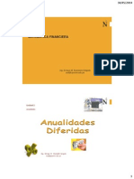 Matemática Financiera. Anualidades Diferidas