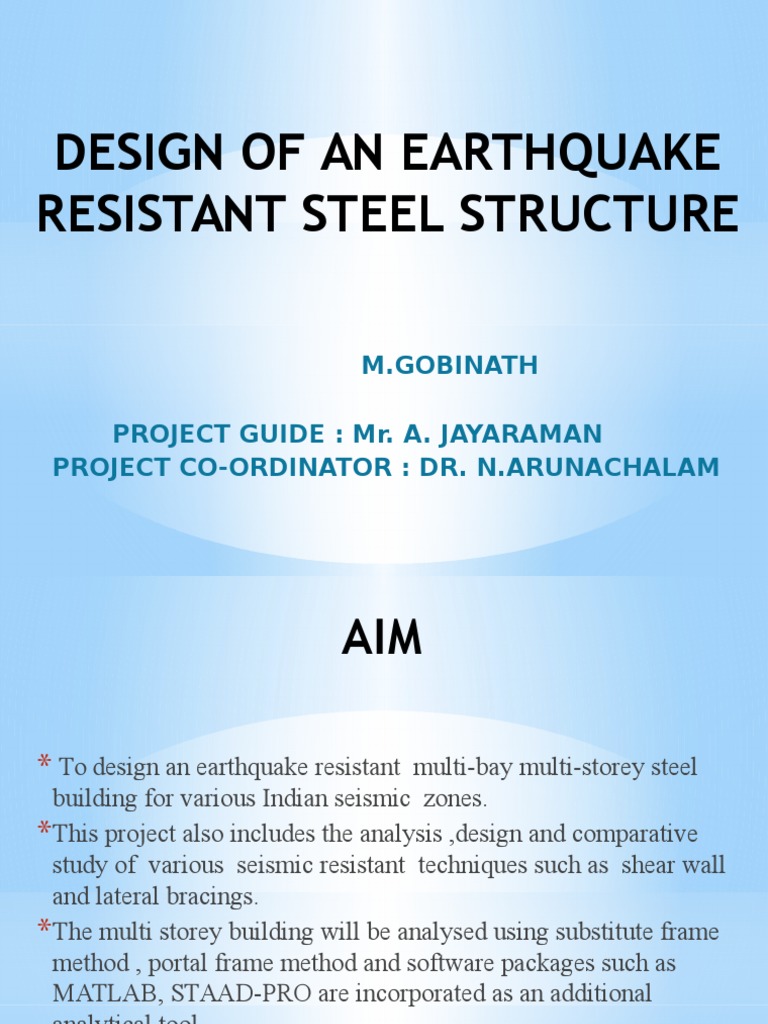 Design of An Earthquake Resistant Steel Structure | PDF | Beam ...
