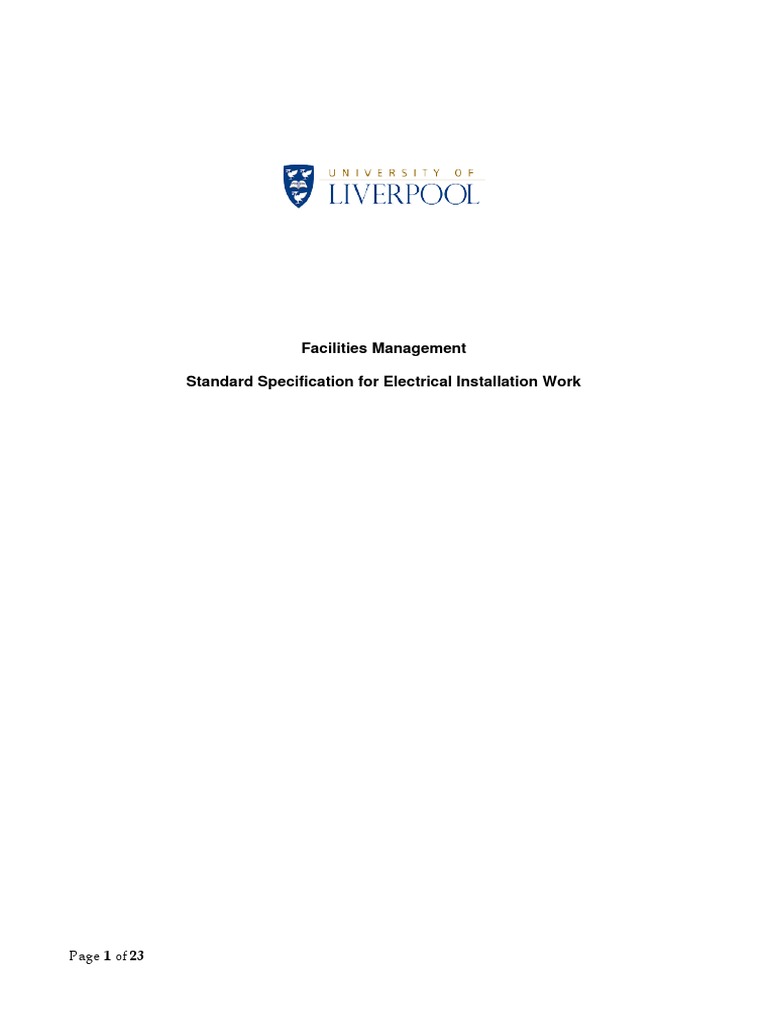 Standard Electrical Installation Specification May2012 PDF