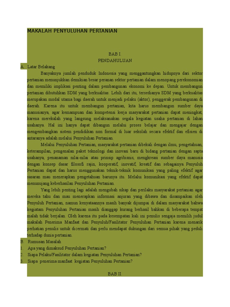 Contoh program penyuluhan pertanian ppta