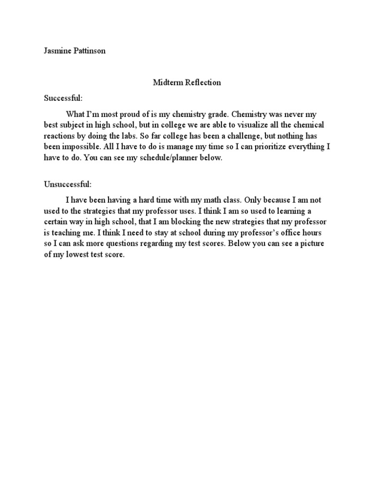 Midterm Reflection: Successes and Challenges | PDF