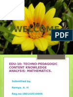 EDU-10: TECHNO-PEDAGOGIC CONTENT KNOWLEDGE ANALYSIS - MATHEMATICS - Presentation 1