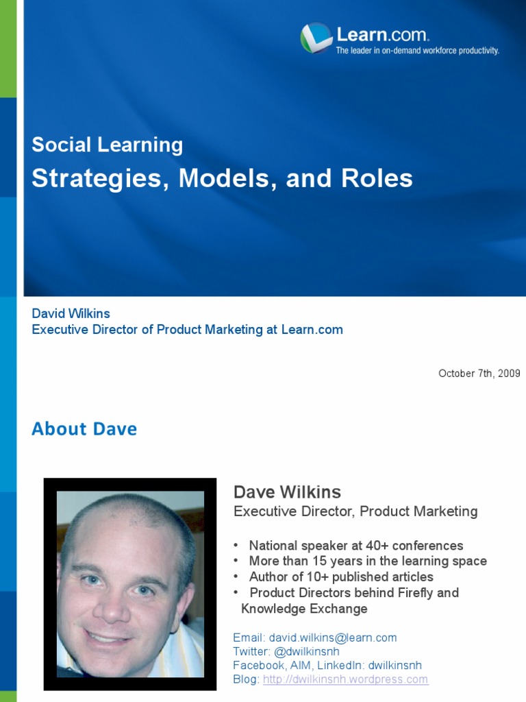 Social Learning Strategies for Workplaces | PDF