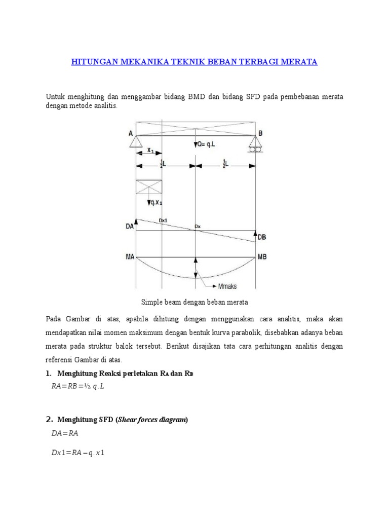 Perhitungan Beban Merata pada Balok | PDF | Metode & Bahan Ajar