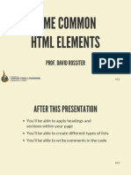 Some Common HTML Elements