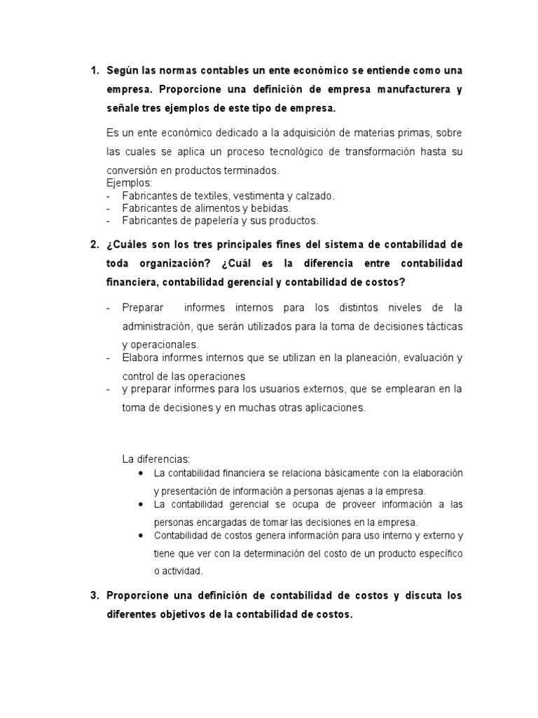 Definición y Tipos de Costos en Empresas | PDF | Costo | Contabilidad ...