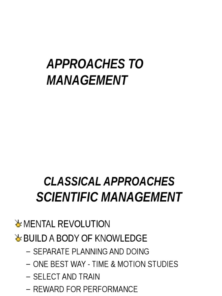 Management Approaches Overview | PDF
