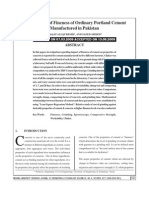 Optimization of Fineness of Ordinary Portland Cement Manufactured in Pakistan
