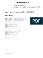 29/10/14 Program No:-10 Experiment No.11 Write A Program For Parallel Form Realization of IIR Filter