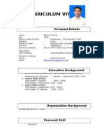 Curriculum Vitae: Personal Details