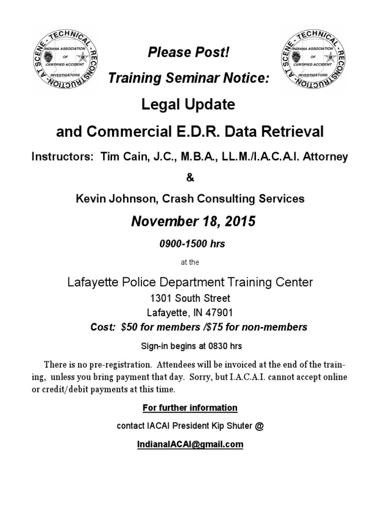 Legal Update Seminar in Lafayette IN | PDF