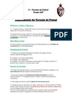V - Torneio de Futsal Grupo AJF Regulamento