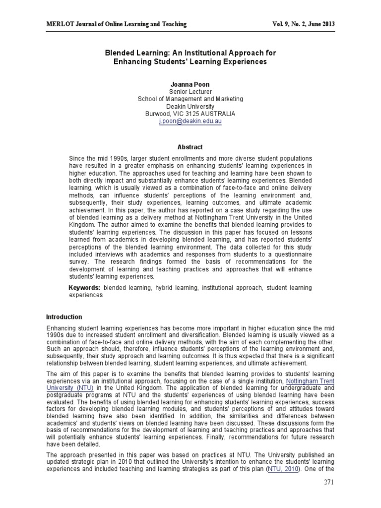 Enhancing Learning Through Blended Methods | PDF | Educational ...