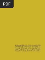 CARDOSO a Palavra e o Deslizamento - Considerações Sobre a Literatura Na Obra de Maurice Blanchot
