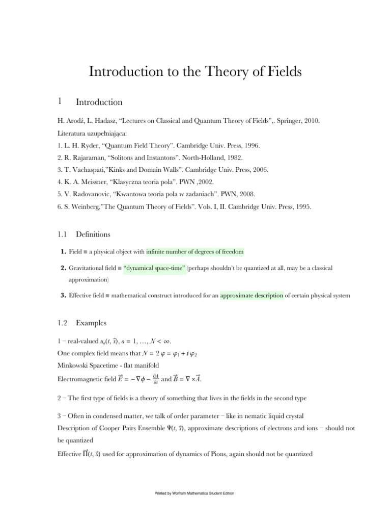 Introduction to Quantum Field Theory | PDF | Field (Physics) | Quantum ...