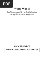 Philippine Guerilla Intelligence Activities During The Occupation of The Nation by Japan