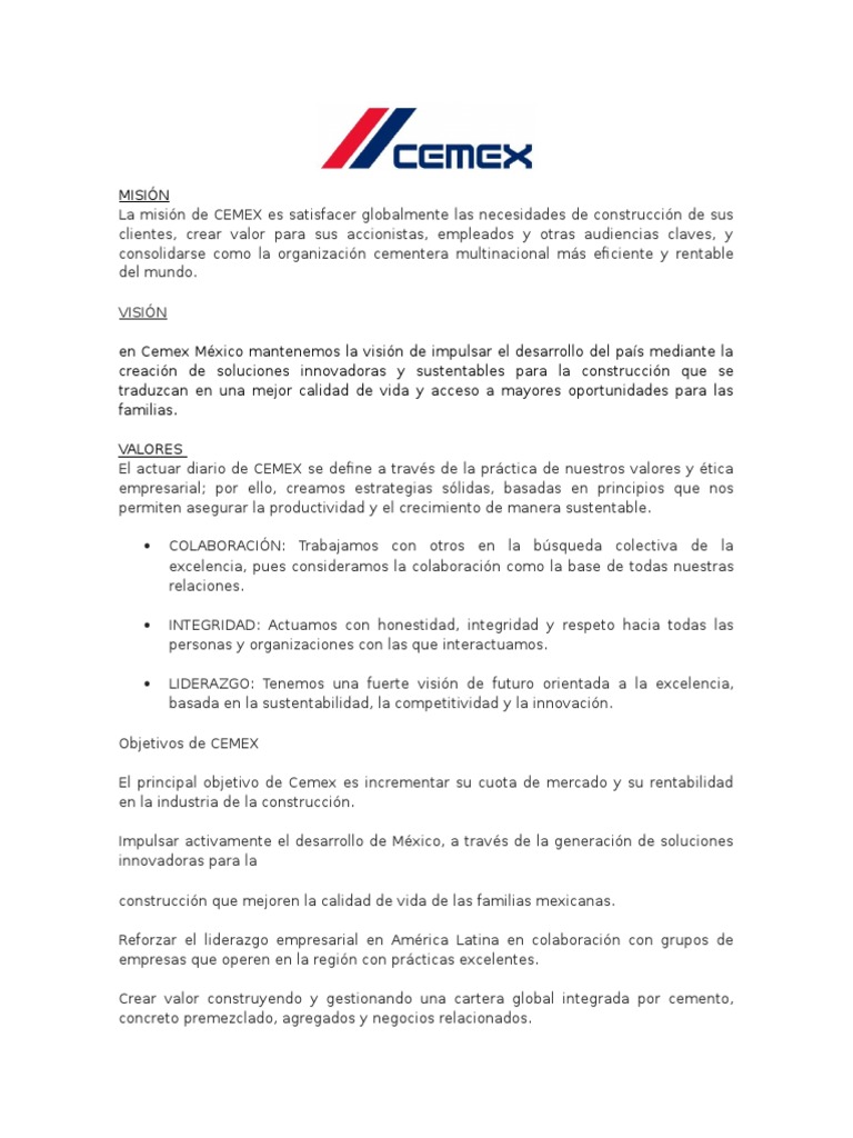 CEMEX | PDF | Liderazgo | Sustentabilidad