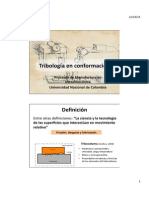 Tribología en Conformación