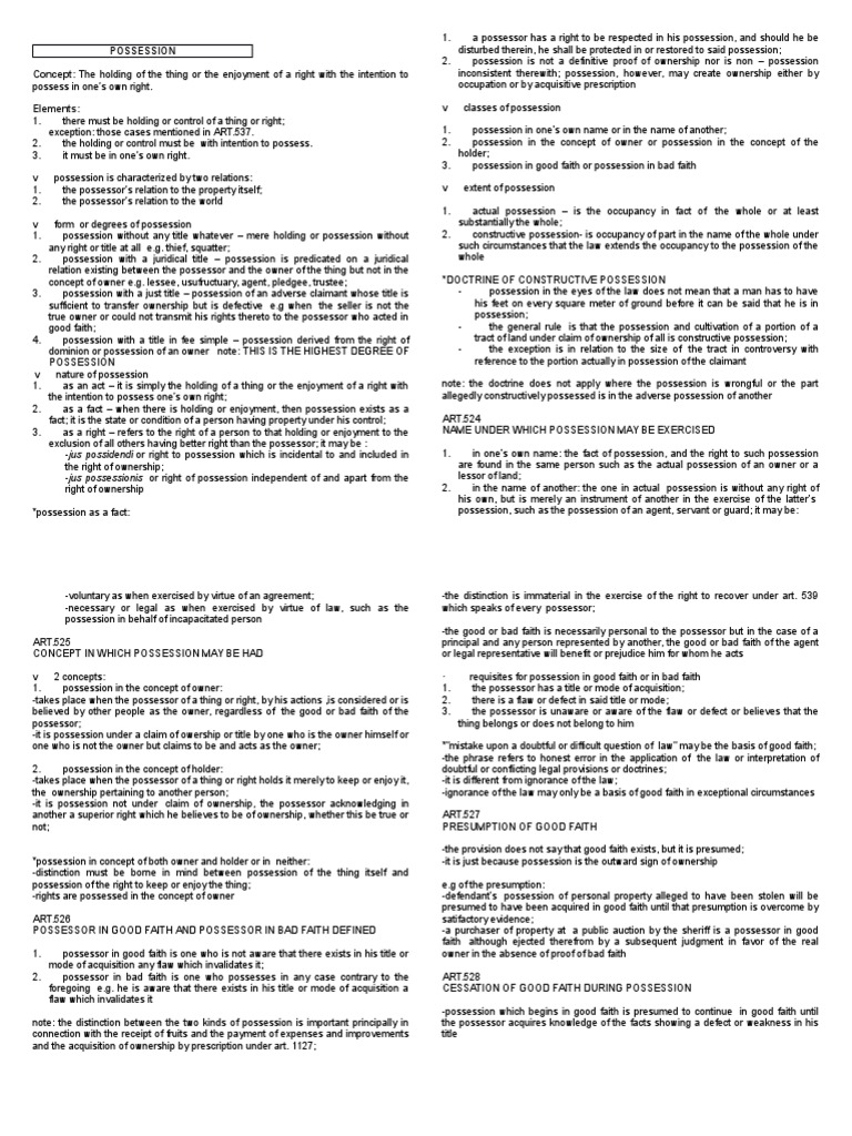 Understanding Property Possession Law | PDF | Ownership | Lease