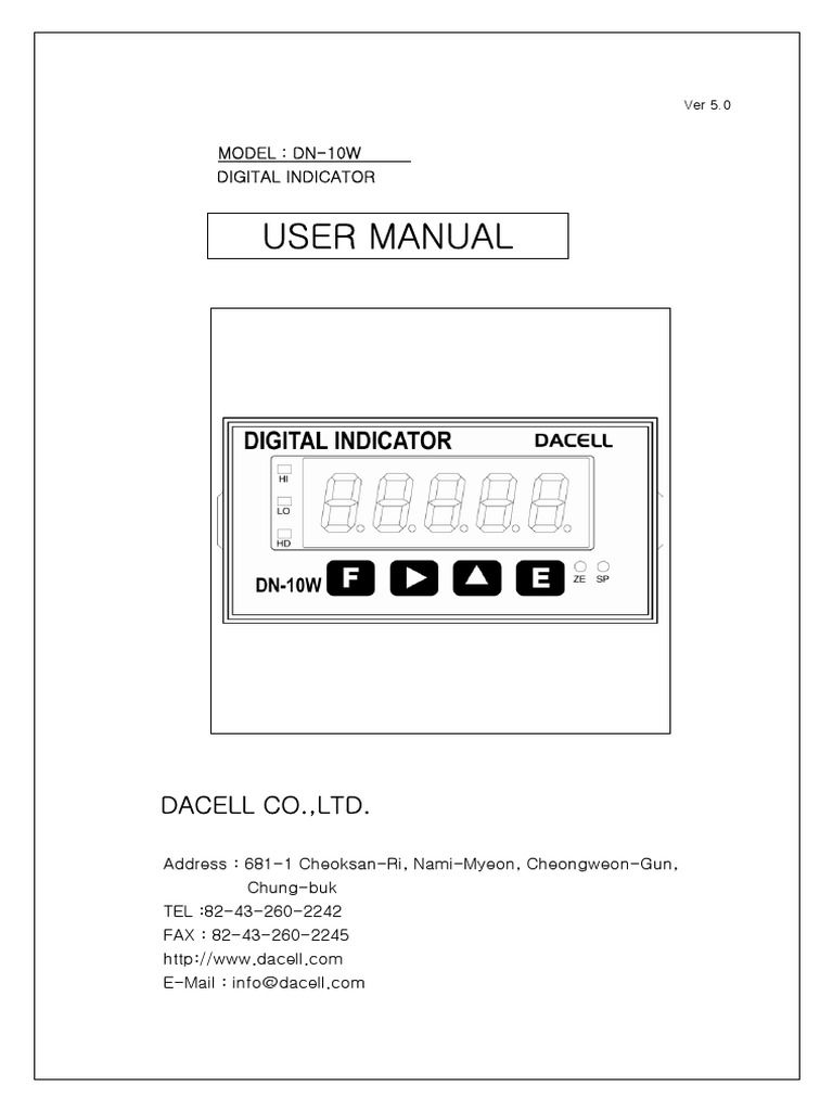 DN-10W Digital Indicator Manual | PDF | Mode (Statistics) | Calibration