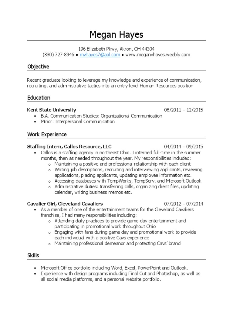 Resume Hayes | PDF | Communication | Computing