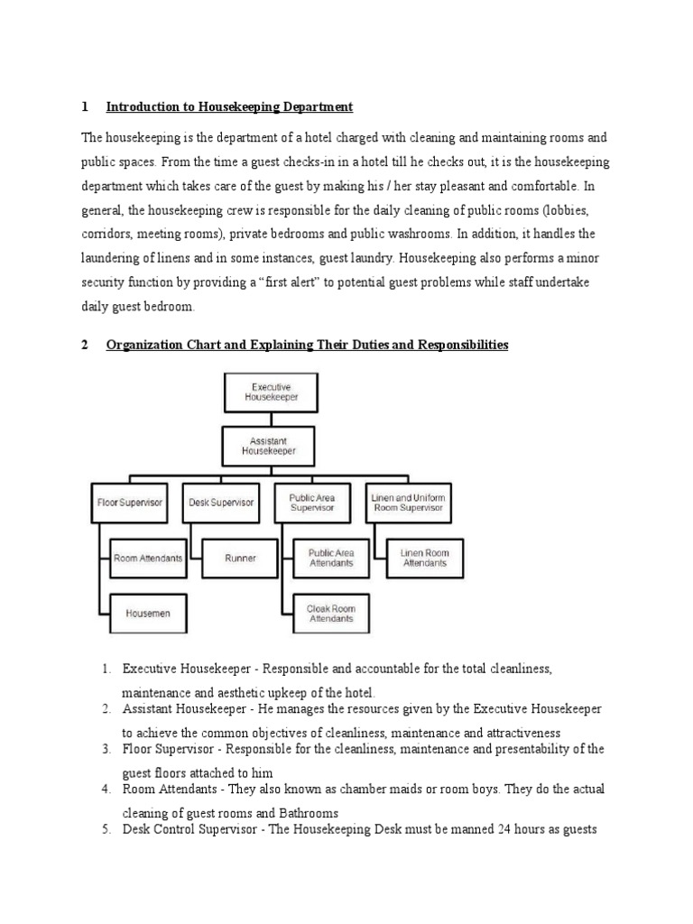 Housekeeping Department PDF Housekeeping Linens