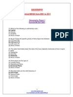 Geography Solved MCQs 2001 to 2011