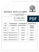 Regular Time Table 11 TH