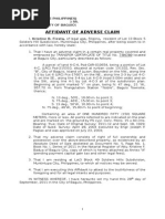 Affidavit of Adverse Claim Sample | PDF | Finance & Money Management ...