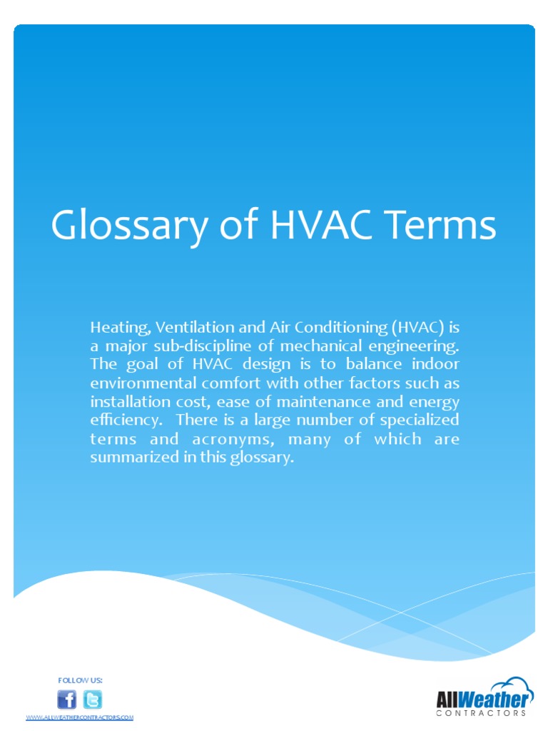 Ebook Glossary of Hvac Terms PDF Air Conditioning Atmospheric