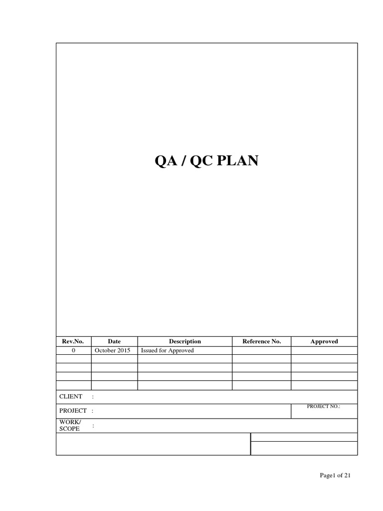 QA QC PLAN For CNG.. | PDF | Quality Assurance | Specification ...